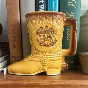 Vintage Montana Souvenir Cowboy Boot Mug
